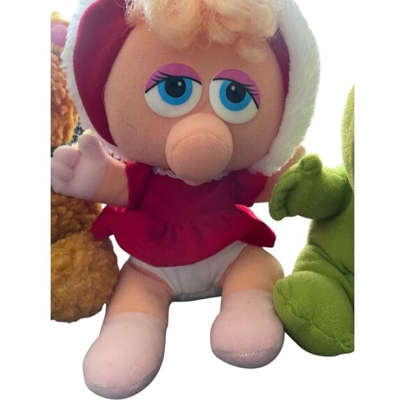 McDonalds Muppet Babies Miss Piggy Kermit Fozzie Plush Christmas Set Lot Of 3 - Picture 2 of 12